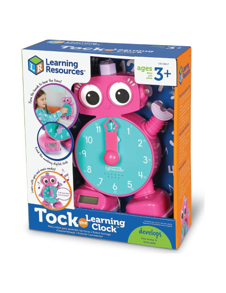 Reloj de Aprendizaje Tock Rosa Learning Resources 0.55 kg Reloj de Aprendizaje Tock Rosa Learning Resources 0.55 kg