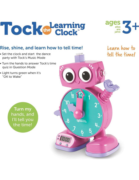 Reloj de Aprendizaje Tock Rosa Learning Resources 0.55 kg Reloj de Aprendizaje Tock Rosa Learning Resources 0.55 kg