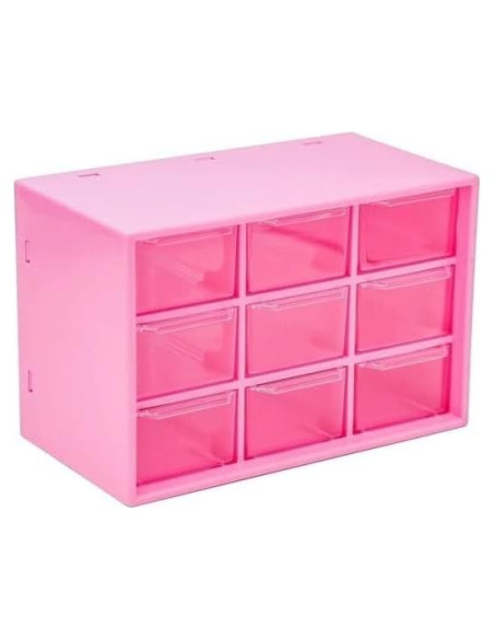 Muebles de Casa de Muñecas Eledoll 1:6 Tocador Rosa 3 Cajones