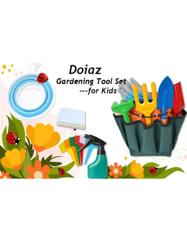 Kit de Jardinería para Niños Doiaz - Herramientas de Metal y Accesorios