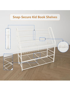 Estantería de Libros Infantil LUWESDE 5 Niveles Metal Blanco 2