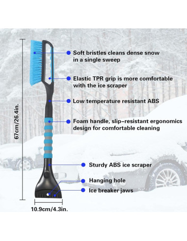 Cepillo de Nieve y Raspador de Hielo LoyaGour SBB-1 2 en 1