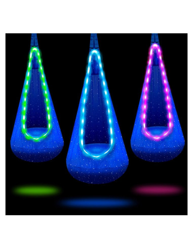 Columpio Pod Iluminado FNZU para Niños - Azul, Silla Hamaca