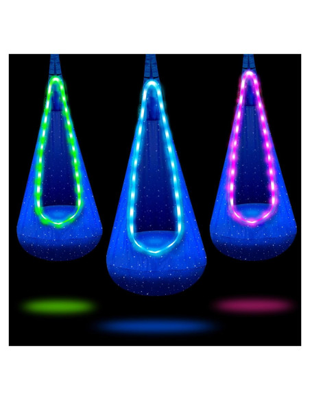 Columpio Pod Iluminado FNZU para Niños - Azul, Silla Hamaca