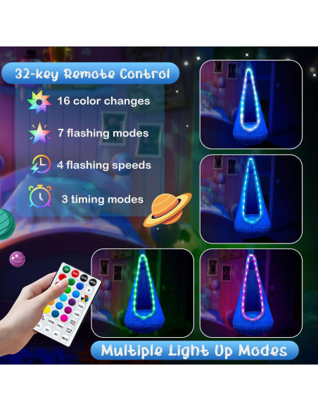 Columpio Pod Iluminado FNZU para Niños - Azul, Silla Hamaca