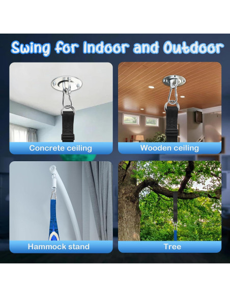 Columpio Pod Iluminado FNZU para Niños - Azul, Silla Hamaca