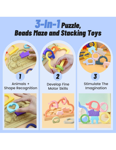 Juguete Montessori para Silla Alta KIAANS Laberinto de Cuentas