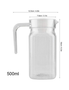 Botella de Jugo Acrílico Fdit 500ml Transparente con Tapa 2