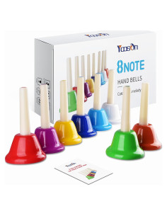 Campanas de Mano Musicales 8 Notas con Bolsa y Partituras