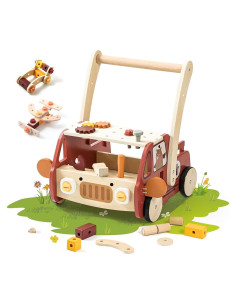 Andador de Madera OESSUF 2 en 1 con 40 Juguetes para Bebés