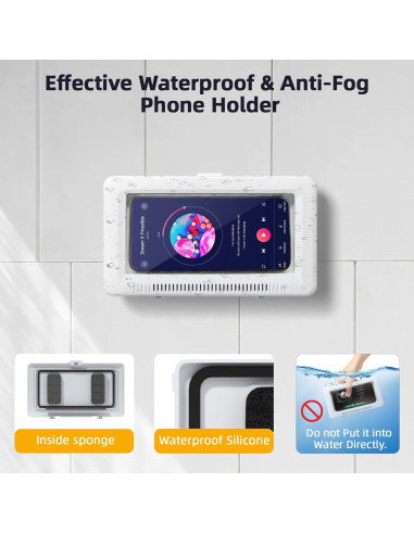 Soporte para Teléfono de Ducha Impermeable Geyrut 360 Ajustable