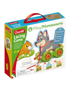 Juego de Enhebrado Quercetti 4 Animales con Ruedas - Montessori