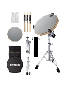 Set de Pad de Práctica para Batería G.D 12" con Soporte y Accesorios