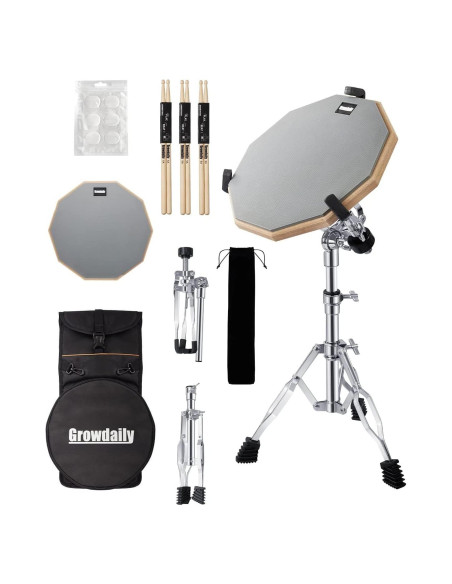 Set de Pad de Práctica para Batería G.D 12" con Soporte y Accesorios
