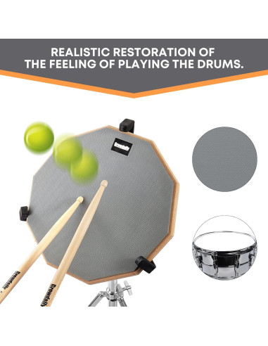 Set de Pad de Práctica para Batería G.D 12" con Soporte y Accesorios