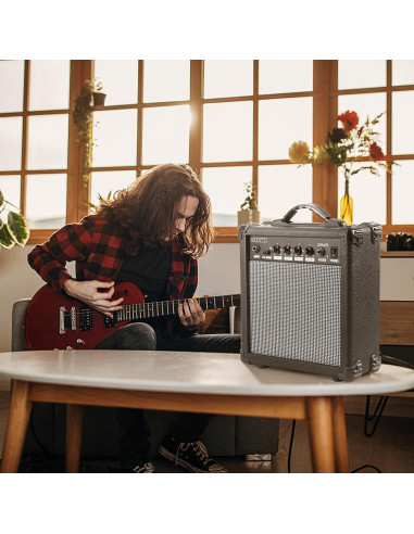 Amplificador de guitarra eléctrica 20W portátil con auriculares - Negro