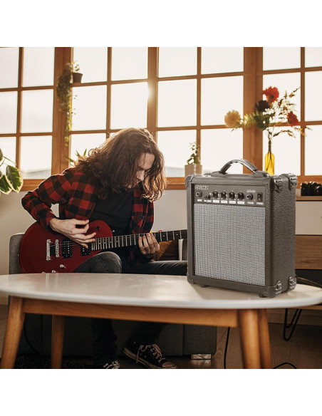 Amplificador de guitarra eléctrica 20W portátil con auriculares - Negro