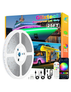 Luces LED Marinas Gliztech 7.62m RGB 12V Impermeables IP67