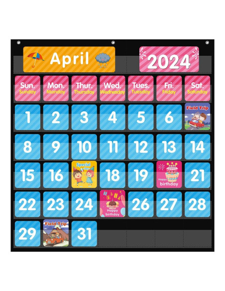 Calendario Educativo REGELETO 44 Bolsillos Negro 63.5x61cm Calendario Educativo REGELETO 44 Bolsillos Negro 63.5x61cm