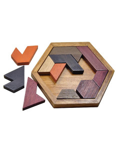 Rompecabezas Hexagonal de Madera AHYUAN para Niños 3+