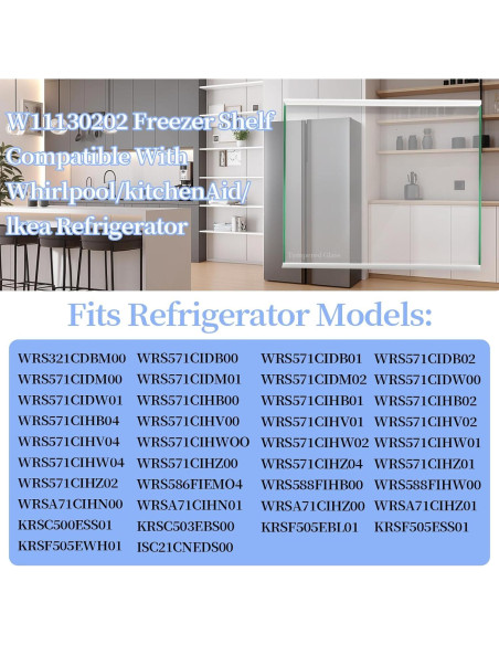 Estante de congelador Zeikiwe W11130202 de vidrio templado