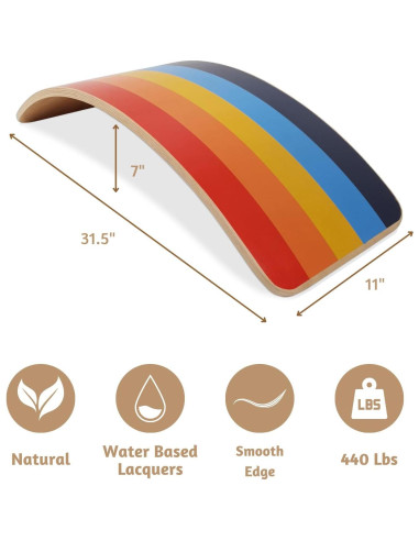 Tabla de Equilibrio de Madera bee smart - Rocker Natural 80x28cm