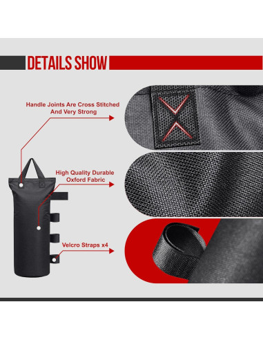 Bolsas de Arena para Toldo CLAETF - Juego de 4, 14.97 kg cada una