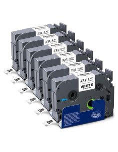 Cinta Laminada Blanca Absonic Tze-231 12mm 6-Pack Compatible Brother