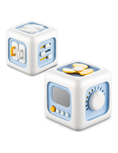 Cubo Ocupado Montessori Azul para Niños 1-3 Años - Juguete Educativo