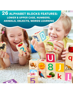 Bloques de Madera Montessori QUOKKA ABC - 35 Piezas para Niños 1-5 Años 2
