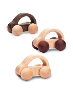 Juguete de Coche de Madera Ecológica Montessori 3 Piezas