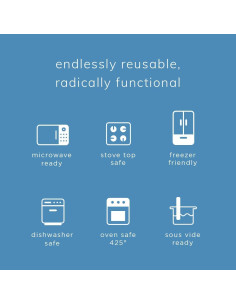 Bolsa de Silicona Reutilizable Stasher 2-Pack Aqua y Transparente 2