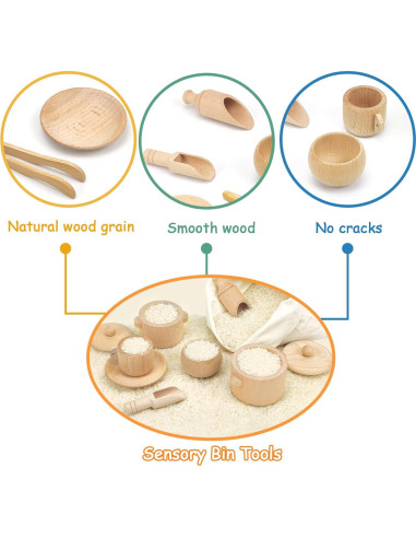 Set de Herramientas de Bin Sensorial de Madera Twood 10 Piezas