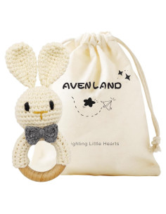 Sonajero de Conejo de Crochet AVENLAND - Juguete Suave para Bebé