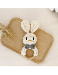 Sonajero de Conejo de Crochet AVENLAND - Juguete Suave para Bebé 2