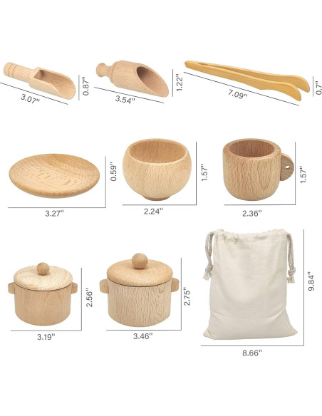 Set de Herramientas de Bin Sensorial de Madera Twood 10 Piezas