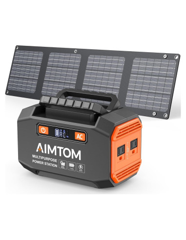 Estación de Energía Portátil AIMTOM SPS200 200W con Panel Solar 30W