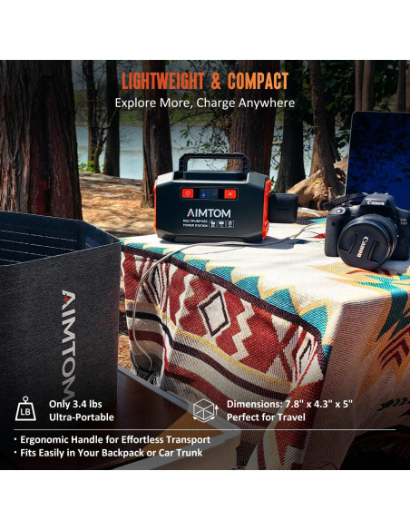 Estación de Energía Portátil AIMTOM SPS200 200W con Panel Solar 30W