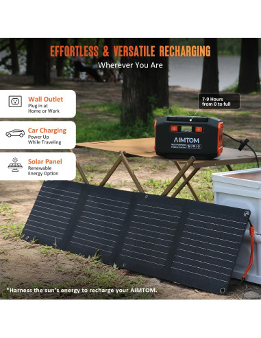 Estación de Energía Portátil AIMTOM SPS200 200W con Panel Solar 30W