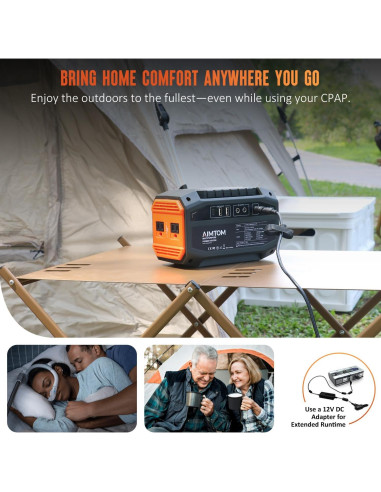 Estación de Energía Portátil AIMTOM SPS200 200W con Panel Solar 30W