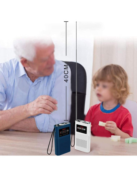 Radio Transistor Portátil AM FM CLOOBLUT SH-01M con Linterna LED