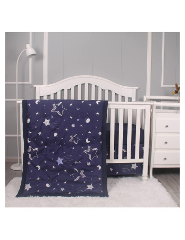 Edredón Belsden para Cuna Reversible Estrellas Navy 111.76x86.36cm