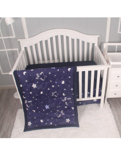 Edredón Belsden para Cuna Reversible Estrellas Navy 111.76x86.36cm 2