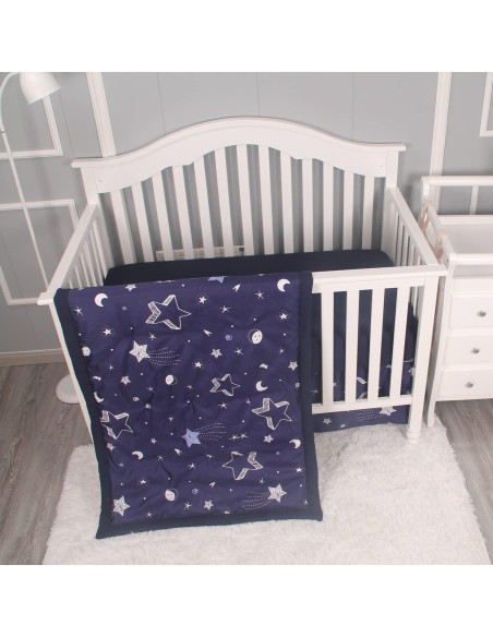 Edredón Belsden para Cuna Reversible Estrellas Navy 111.76x86.36cm