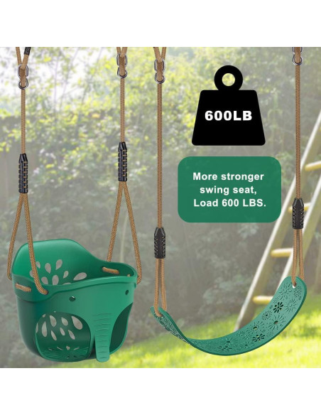 Columpio de Cubo para Niños Dolibest Elefante Verde 600LB