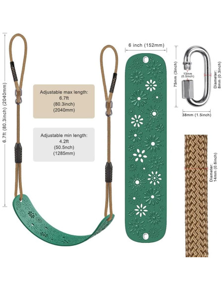 Columpio de Cubo para Niños Dolibest Elefante Verde 600LB