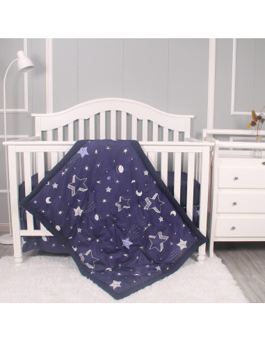 Edredón Belsden para Cuna Reversible Estrellas Navy 111.76x86.36cm