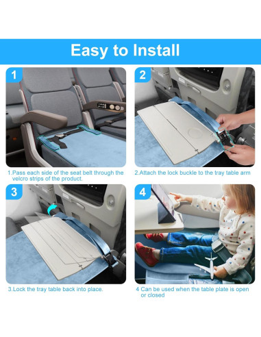 Cama de avión portátil COZYBONDER para niños - Azul, 80x45 cm