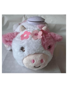 Luz Nocturna Suavizante Vaca de Peluche Rosa y Blanca