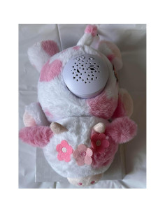 Luz Nocturna Suavizante Vaca de Peluche Rosa y Blanca 2